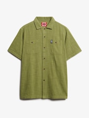 Superdry Green Merchant Short Sleeve Textured Shirt - Image 3 of 5