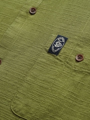 Superdry Green Merchant Short Sleeve Textured Shirt - Image 4 of 5