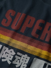 Superdry japonska črtasta sproščena majica s kratkimi rokavi iz 100% bombaža - Slika 4 iz 4