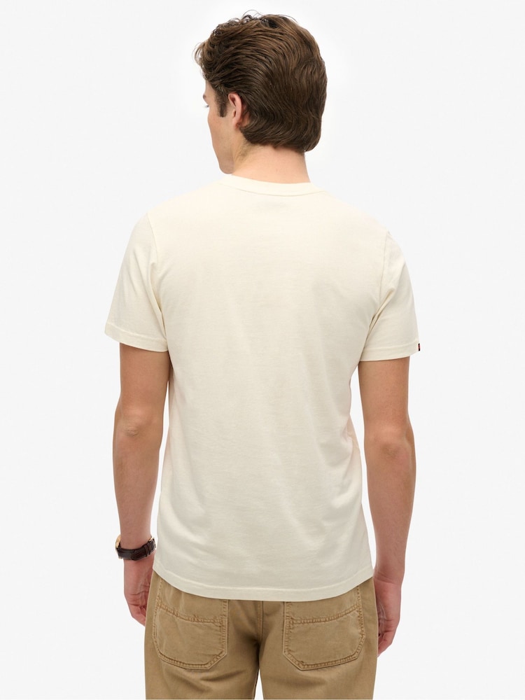 Weiß - Superdry Vl Workwear Relaxed 100% Cotton T-Shirt - Bild 2 von 7