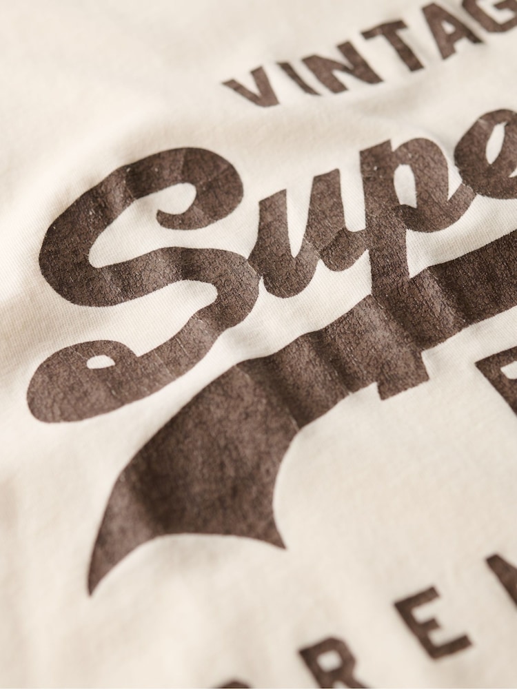 Weiß - Superdry Vl Workwear Relaxed 100% Cotton T-Shirt - Bild 7 von 7