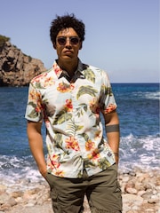 Superdry Red Short Sleeve Hawaiian Printed Shirt - Image 1 of 4