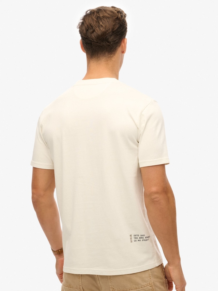 Superdry White Utility Sport Graphic 100% Cotton T-Shirt - Image 2 of 4