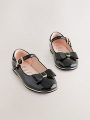 Baker by Ted Baker Girls Back to School Patent Mary Jane Black Shoes with Bow - Imagen 1 de 6