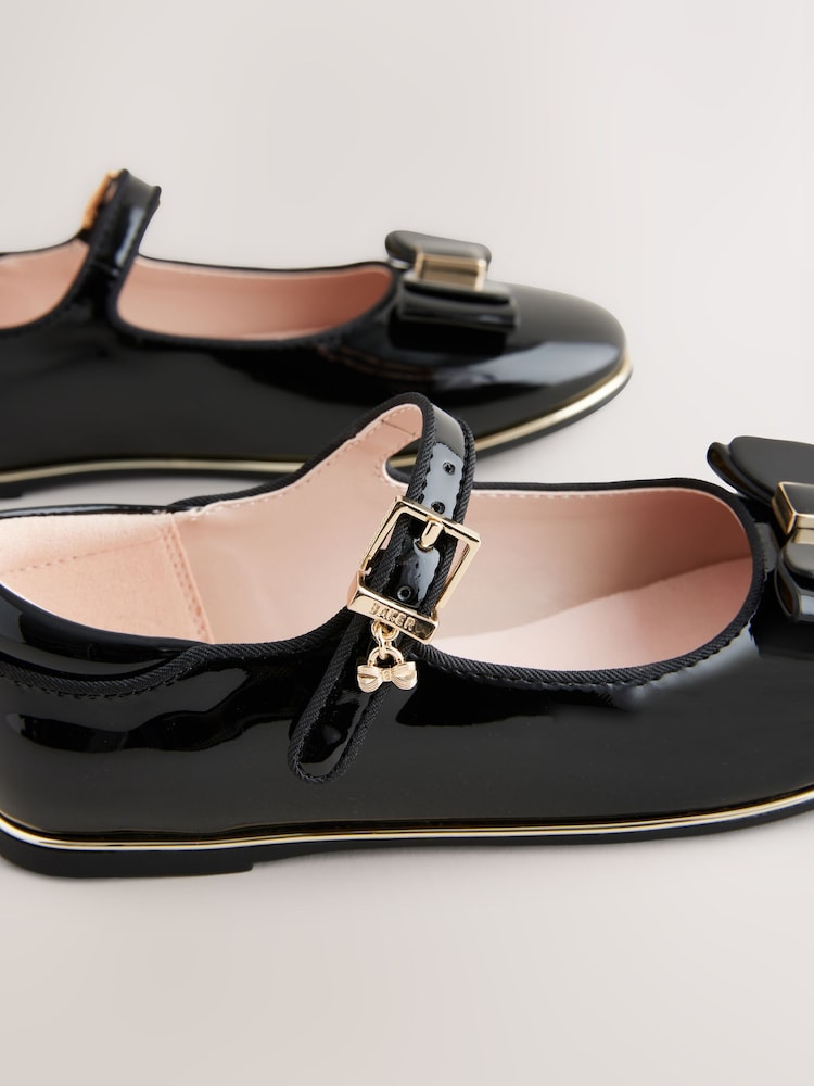Baker by Ted Baker Girls Back to School Patent Mary Jane Black Shoes with Bow - Image 4 of 6