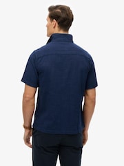 Superdry Blue Merchant Short Sleeve Textured Shirt - Image 2 of 6
