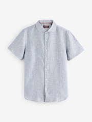 Superdry Light Blue Vacation 100% Linen Shirt - Image 2 of 5