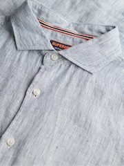 Superdry Light Blue Vacation 100% Linen Shirt - Image 5 of 5