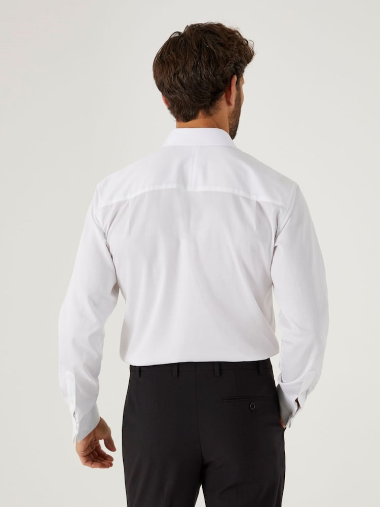 Skopes White Tailored Fit Luxury Formal 100% Cotton Dress Shirt - Image 2 of 6