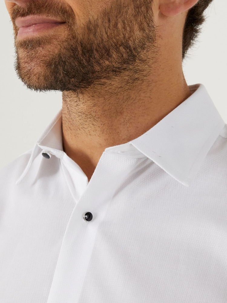 Skopes White Tailored Fit Luxury Formal 100% Cotton Dress Shirt - Image 3 of 6