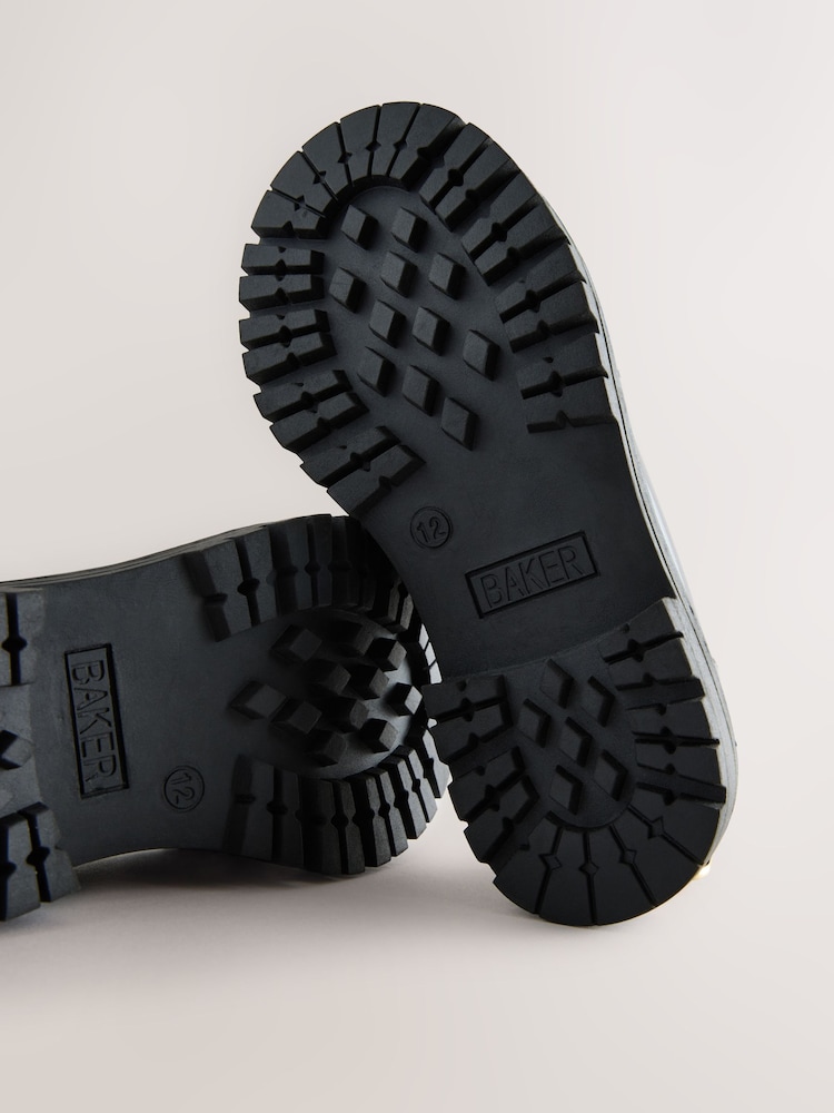 Baker by Ted Baker Girls Back to School Chunky Loafer Black Shoes with Bow - Image 5 of 5
