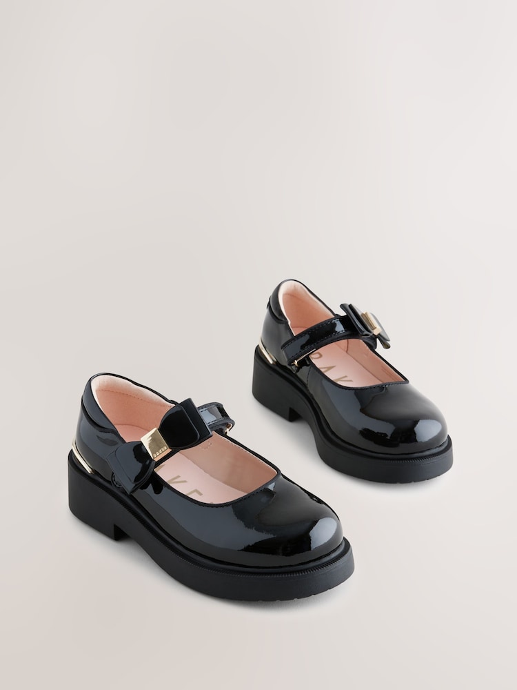 Baker By Ted Baker Mädchen Back To School Spangenschuhe mit dicker Sohle und Schleife, Schwarz - Bild 1 von 5 Baker By Ted Baker Mädchen Back To School Spangenschuhe mit dicker Sohle und Schleife, Schwarz - Bild 1 von 5