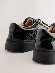 Baker by Ted Baker Girls School Patent Black Trainers with Bow Charm - Bild 5 von 6