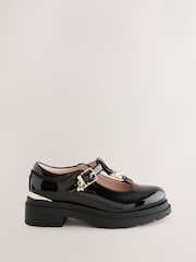 Baker by Ted Baker Girls Back to School Patent T-Bar Chunky Mary Jane Black Shoes - Image 2 of 6