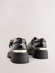 Baker by Ted Baker Girls Back to School Patent T-Bar Chunky Mary Jane Black Shoes - Image 3 of 6