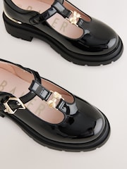 Baker by Ted Baker Girls Back to School Patent T-Bar Chunky Mary Jane Black Shoes - Image 4 of 6