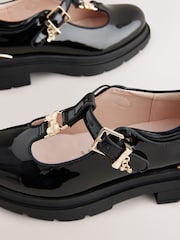 Baker by Ted Baker Girls Back to School Patent T-Bar Chunky Mary Jane Black Shoes - Image 5 of 6