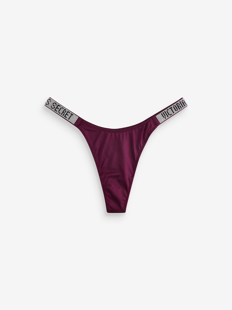Victoria's Secret Kir Red Thong Shine Strap Knickers - Image 1 of 3