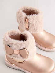 Baker by Ted Baker Girls Faux Fur Cuff Boots with Bow - Image 5 of 7