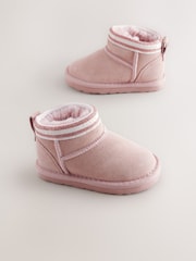 Baker by Ted Baker Girls Cosy Suede Branded Tape Slipper Boots - Image 1 of 5