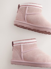 Baker by Ted Baker Girls Cosy Suede Branded Tape Slipper Boots - Image 3 of 5