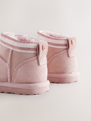 Baker by Ted Baker Girls Cosy Suede Branded Tape Slipper Boots - Image 4 of 5