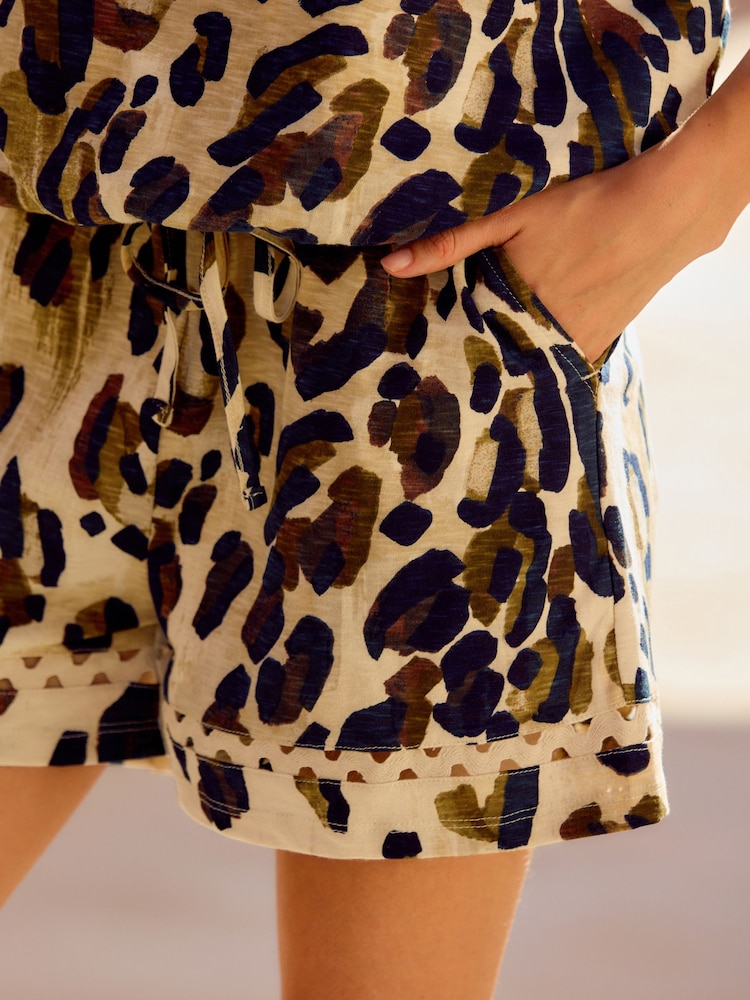 Animal Print 100% Cotton Jersey Summer Shorts - Image 2 of 7