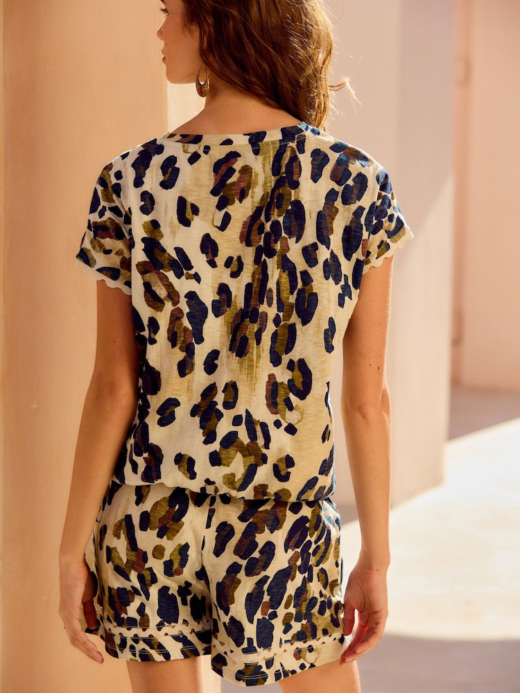 Dierenprint - 100% katoenen jersey zomershorts - Image 3 of 7