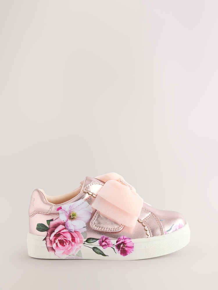 Baker by Ted Baker Girls Organza Bow Trainers - Image 1 of 5