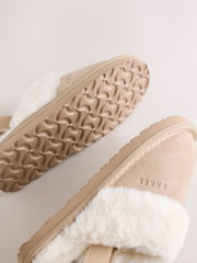 Baker by Ted Baker Girls Suede Faux Fur Mule Slippers with Bow - Image 5 of 5