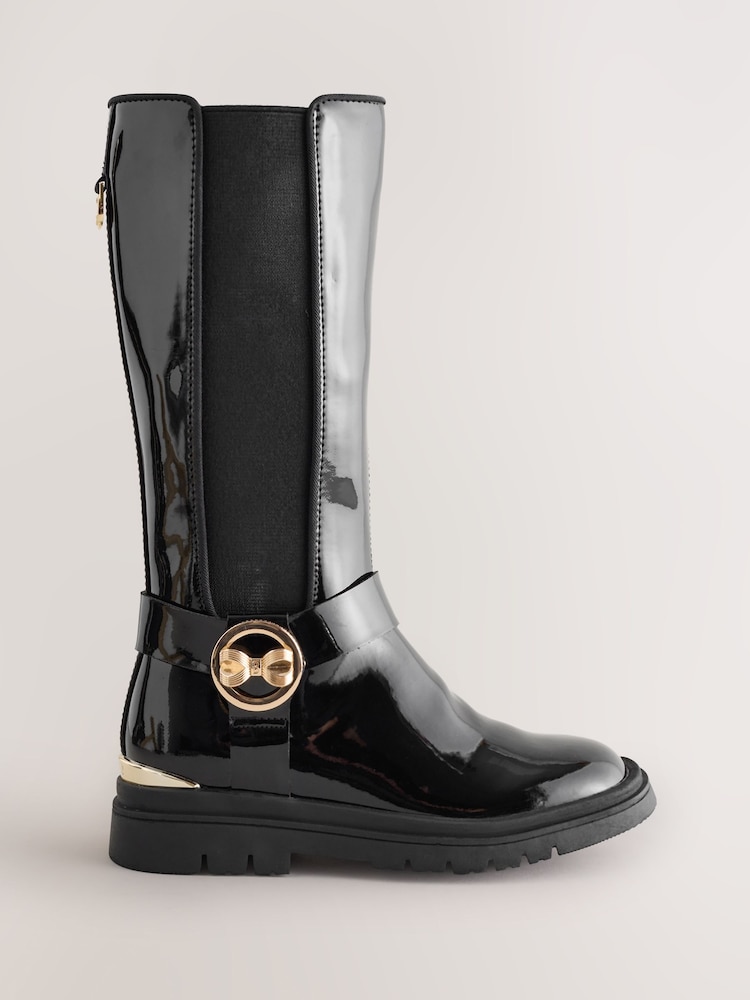 Baker by Ted Baker Girls Tall Knee High Boots with Bow Charm - Image 1 of 7