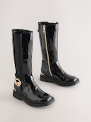 Baker by Ted Baker Girls Tall Knee High Boots with Bow Charm - Image 2 of 7