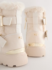 Baker by Ted Baker Girls Buckled Faux Fur Trim Chunky Boots - Image 4 of 5