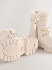 Baker by Ted Baker Girls Buckled Faux Fur Trim Chunky Boots - Image 5 of 5