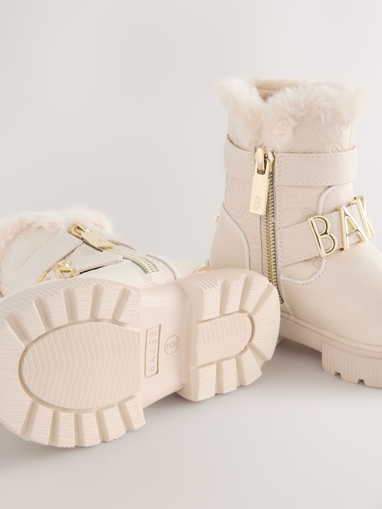 Baker by Ted Baker Girls Buckled Faux Fur Trim Chunky Boots - Image 5 of 5