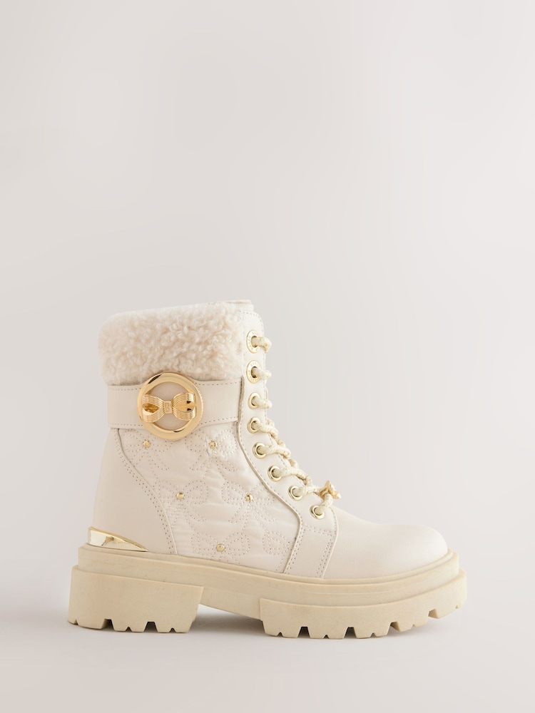 Knochen - Baker by Ted Baker Girls Embossed Lace-Up Chunky Boots - Bild 2 von 8