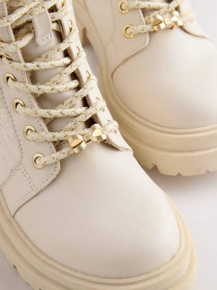 Baker by Ted Baker Girls Embossed Lace-Up Chunky Boots - Image 6 of 6