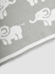 JoJo Maman Bébé Personalised Grey Elephant Knitted Shawl - Image 5 of 6