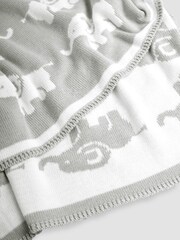 JoJo Maman Bébé Personalised Grey Elephant Knitted Shawl - Image 6 of 6