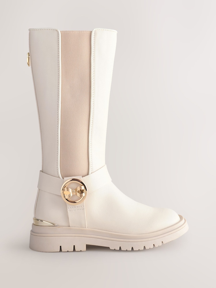 Baker by Ted Baker Girls Tall Knee High Boots with Bow Charm - Image 1 of 7