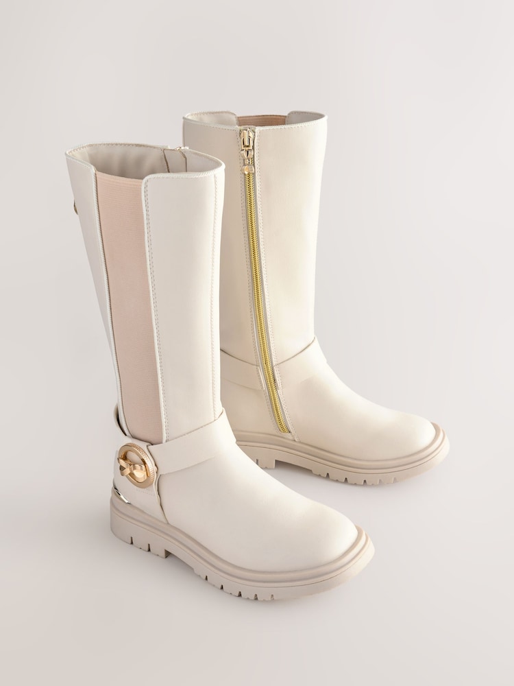 Baker by Ted Baker Girls Tall Knee High Boots with Bow Charm - Image 2 of 7