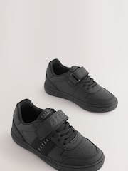 Baker by Ted Baker Boys Back to School Black Branded Tape Trainers - Imagen 1 de 5