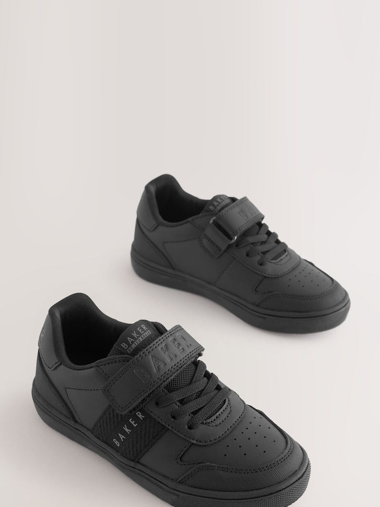 Baker by Ted Baker Boys Back to School Black Branded Tape Trainers - Imagen 1 de 5