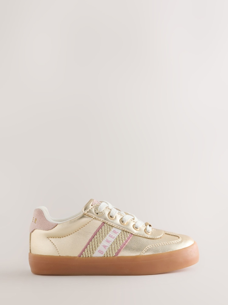 Baker by Ted Baker Girls Tape Trainers with Gum Sole - Image 2 of 6