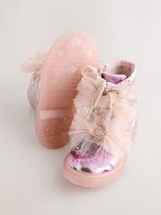 Baker by Ted Baker Girls Floral Print Lace Up Boots with Bow - Image 6 of 6