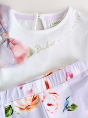Baker by Ted Baker Organza Sleeve Bow Detail Top & Legging 2 Piece Set - Slika 2 iz 8