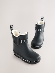Baker by Ted Baker Boys Faux Fur Lined Welly Boots - Image 3 of 6