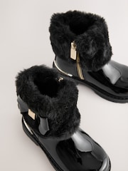 Baker by Ted Baker Girls Faux Fur Cuff Boots with Bow - Image 3 of 7