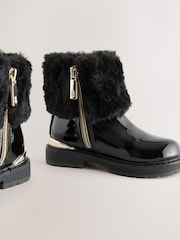 Baker by Ted Baker Girls Faux Fur Cuff Boots with Bow - Image 4 of 7