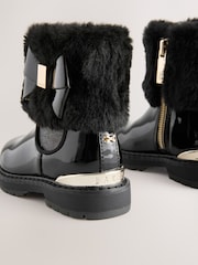 Baker by Ted Baker Girls Faux Fur Cuff Boots with Bow - Image 6 of 7